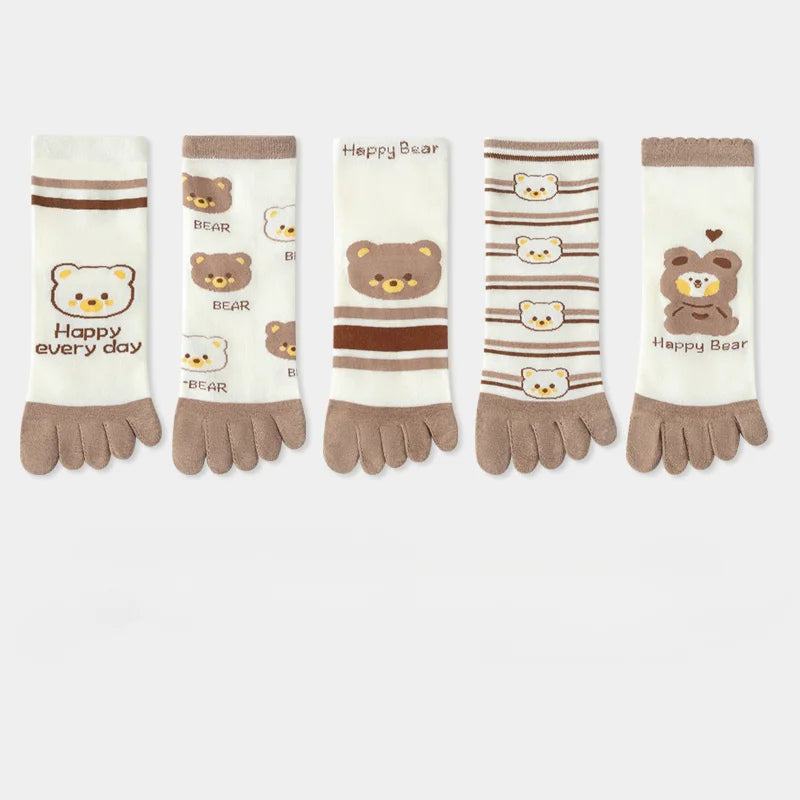 Calcetines de Dedos Medios Bear T35-39 (5 Pares)