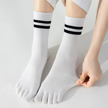 Calcetines de Dedos Altos: Rayados, Talla 35-39 (5 Pares)