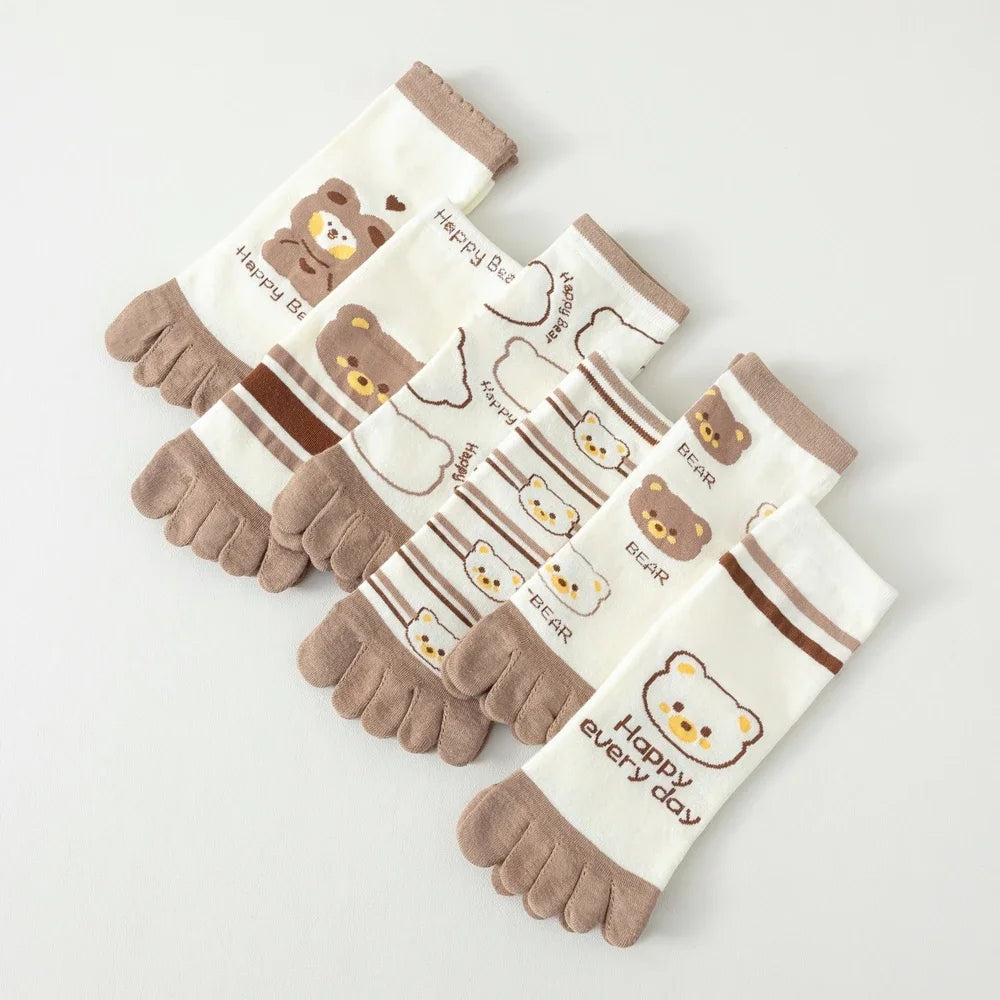 Calcetines de Dedos Medios Bear T35-39 (5 Pares)