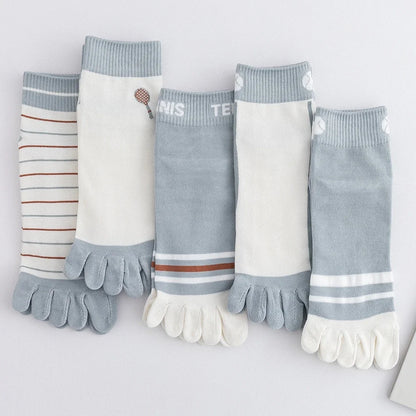 Calcetines de Dedos Medios: Tennis T38-44 (5 Pares)
